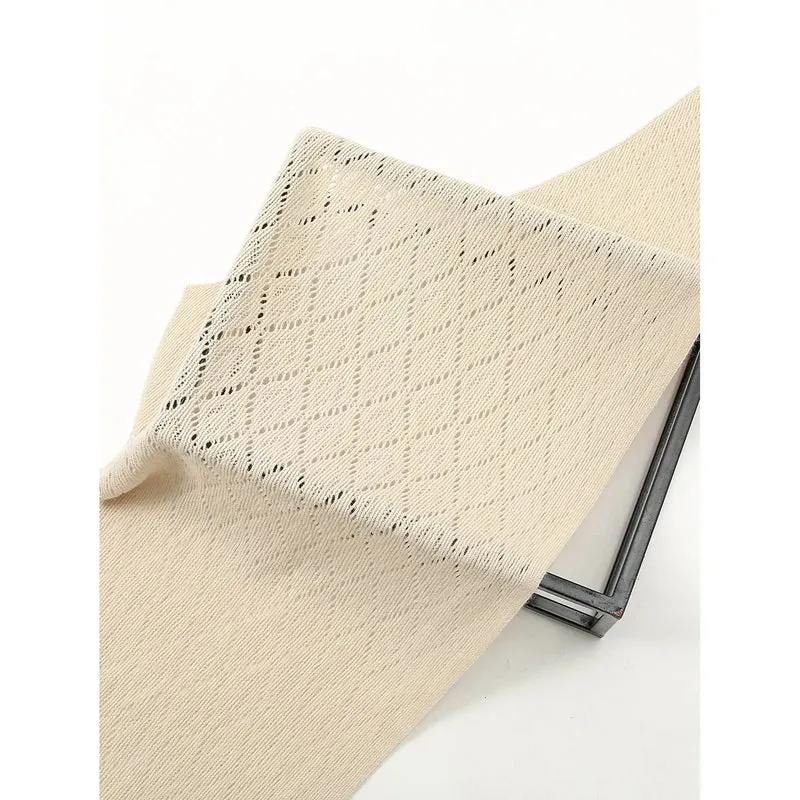 Triangle Shape Striped hollow out shawl Autumn Korean Style Sun Protection Cape elegant Wraps Knitting Stripe Knitted Shawl