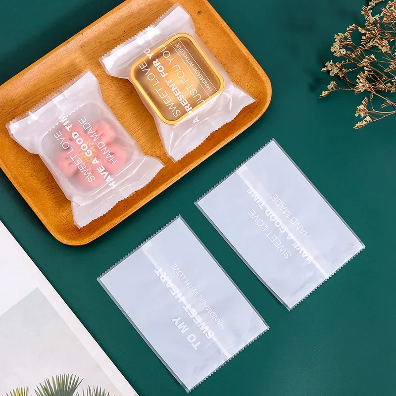 100Pcs Mooncake Wrapping Bag Machine Seal Plastic Bags For Egg Yolk Cookie Packaging Mid-Autumn Festival Party Decor Supplies