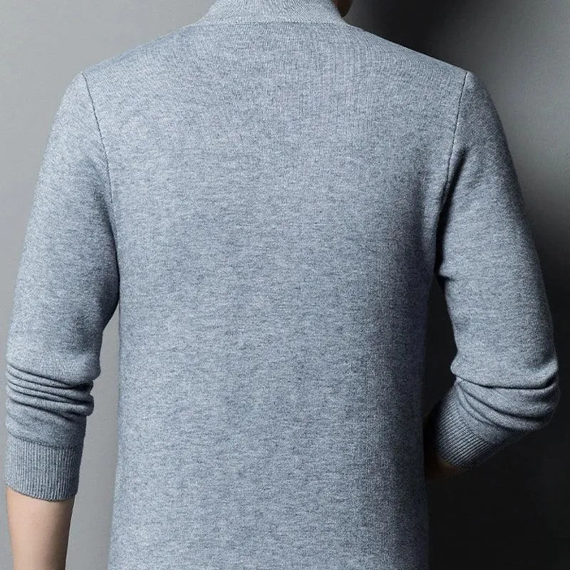 Slim Black Tops Men Autumn Winter Turtleneck Long Sleeve Slim Pullover Sweater Blouse Top Good Quality Spring Autumn Pullover
