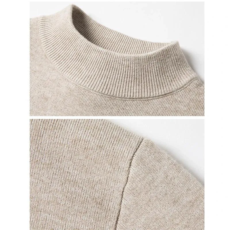 Slim Black Tops Men Autumn Winter Turtleneck Long Sleeve Slim Pullover Sweater Blouse Top Good Quality Spring Autumn Pullover