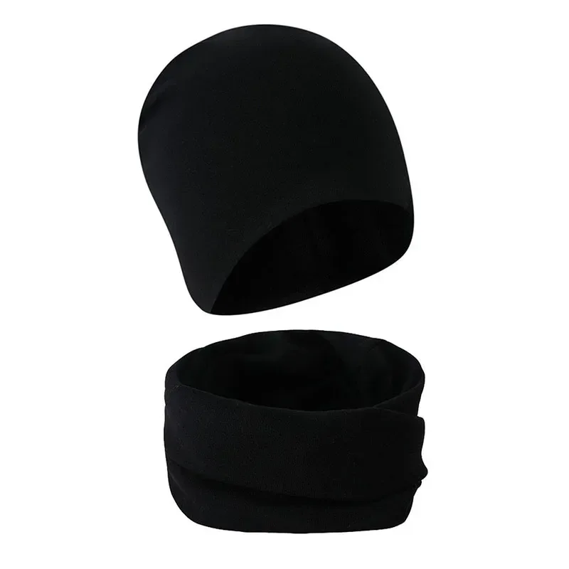 1-14Y Autumn Winter Solid Color Soft Warm Outdoor Activities Cap Scarf for Girls and Boys Infant Hats Set Children Beanies Cap