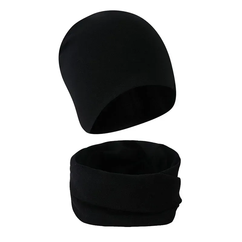 1-14Y Autumn Winter Solid Color Soft Warm Outdoor Activities Cap Scarf for Girls and Boys Infant Hats Set Children Beanies Cap