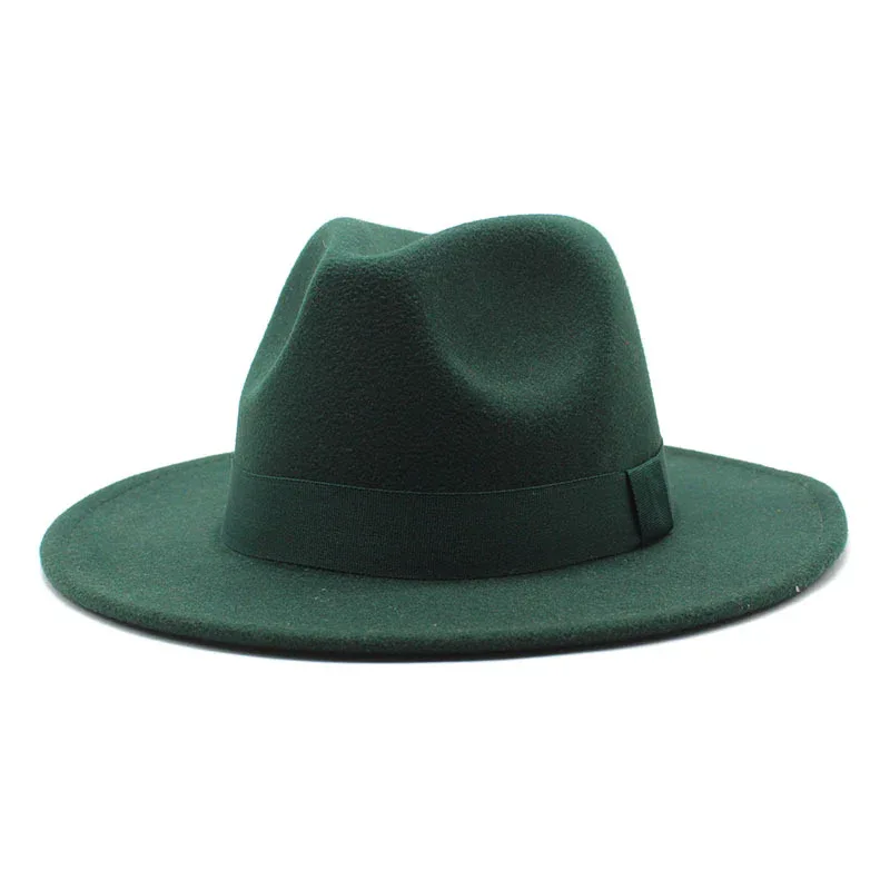 2023 New Hot Wide Brim Felt Fedora Hats With Bee Ribbon Autumn Winter Wedding Party Trilby Hat Men Gentleman Jazz Hats 56-58CM