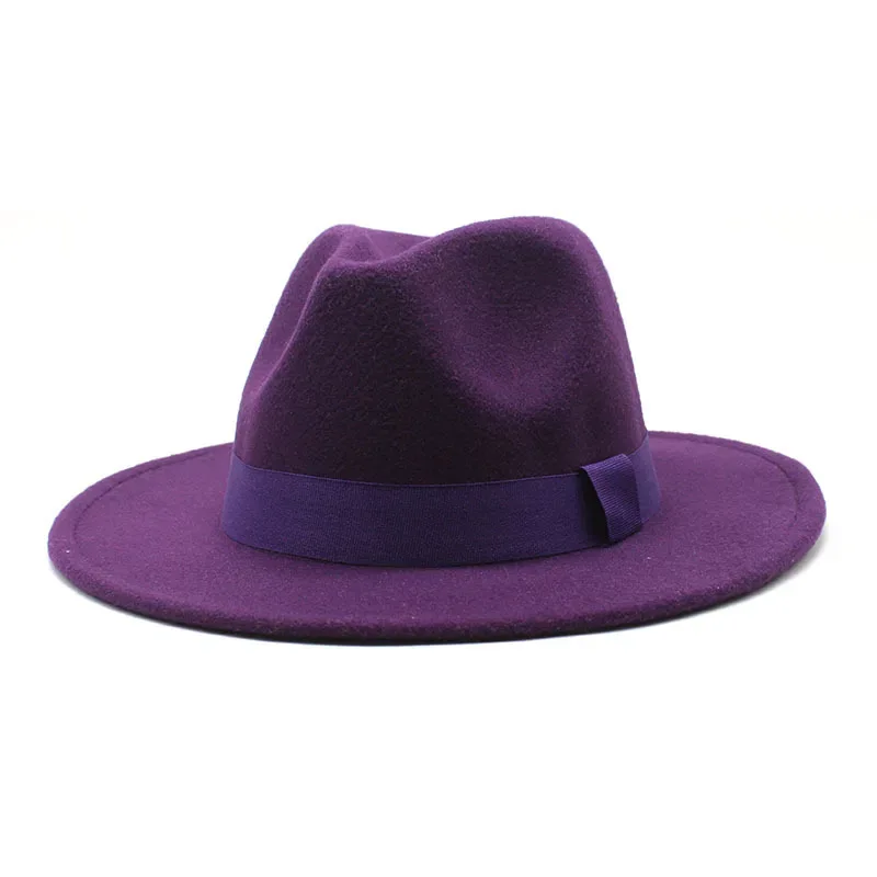 2023 New Hot Wide Brim Felt Fedora Hats With Bee Ribbon Autumn Winter Wedding Party Trilby Hat Men Gentleman Jazz Hats 56-58CM