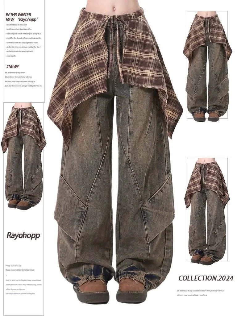 2025 Harajuku Fashion Hip-pop Sweatpants Women Y2K Gothic Sweet Long Wide Leg Pants Korea Chic High Waist Loose Dance Trousers