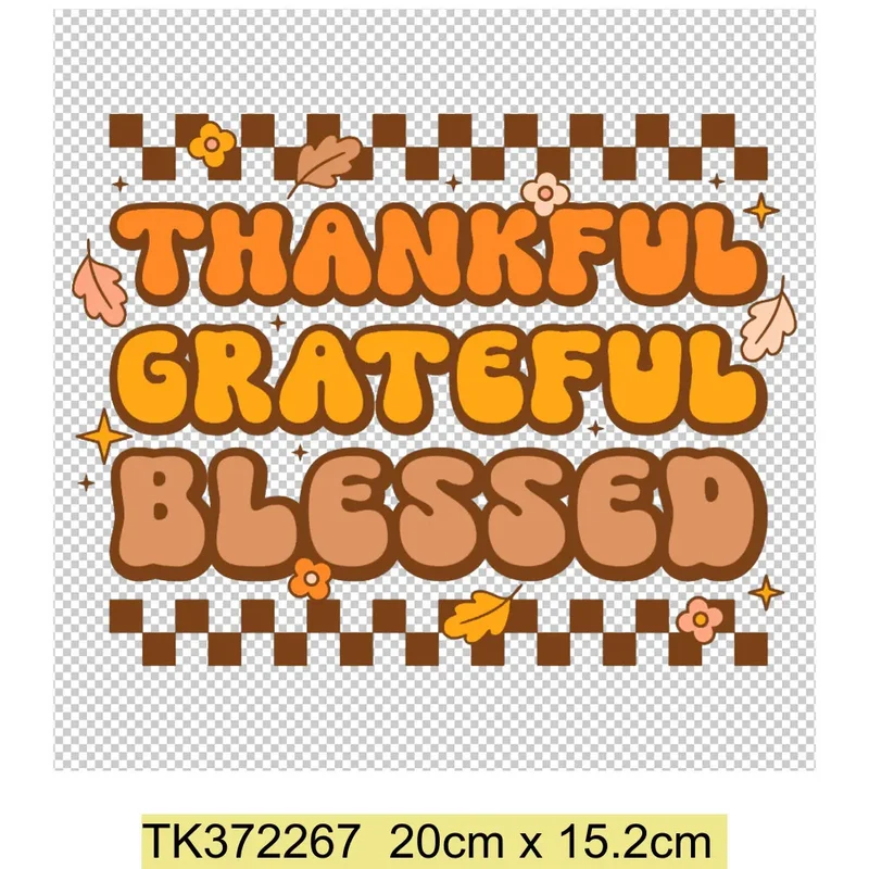Retro Printing Thanksgiving Iron on Transfers Patches Pumpkin Autumn Heat Transfer Stickers for Clothes Heat Transfers Patches
