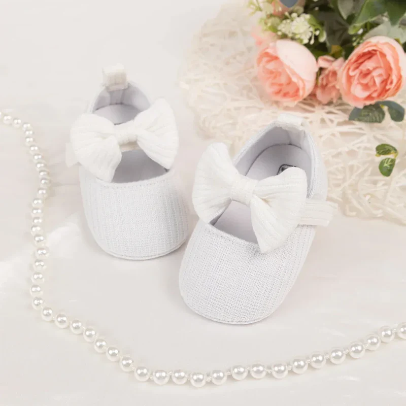 Meckior Spring Autumn Cotton Sole Baby Girl Shoes Newborn Toddler Bow Love First Walkers Anti-slip Baby Casual Shoes Moccasins