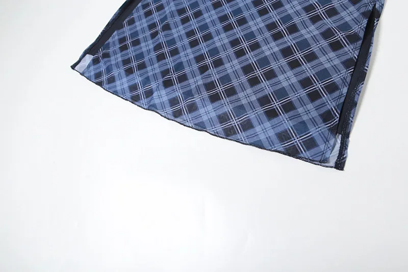 Women Spring Autumn Plaid Print Wrap Hips Skirts Fashion Ankle-Length Sexy Slim Pencil Skirts Preppy Style Girls Slit Midiskirt