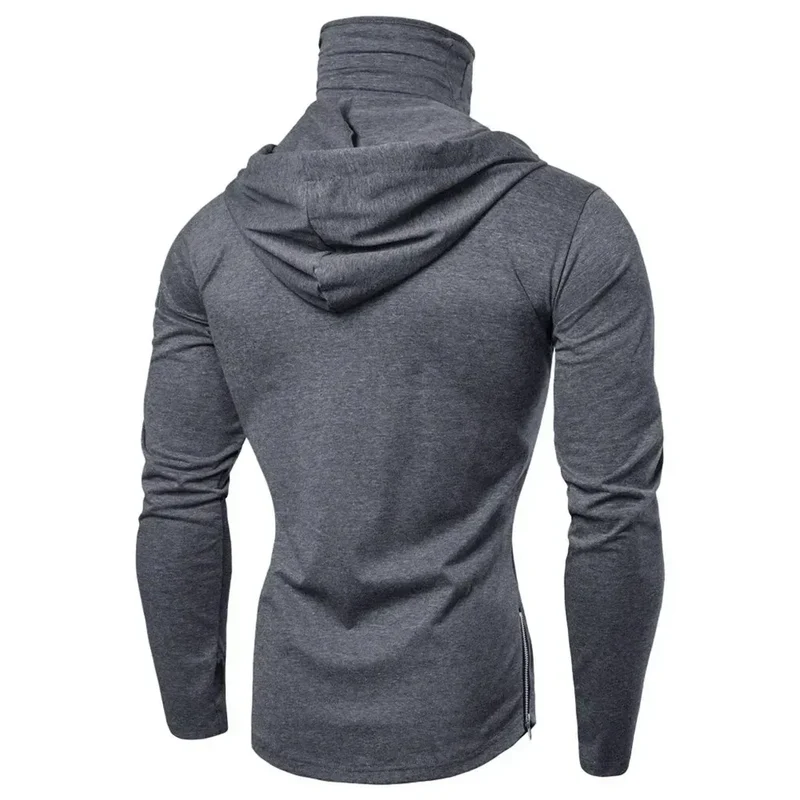 New Embroidery Turtleneck Sweatshirt For Men Japanese Ninja Hoodies Autumn Hip Hop Fleece Pocket Streetwear Oversized Y2K Hoody