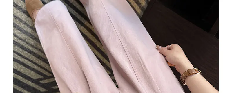 Summer Pregnant Woman Washed Cotton Trousers High Waist Ankle-length Plus Size Maternity Casual Pants Wide Legs Pregnancy Pants
