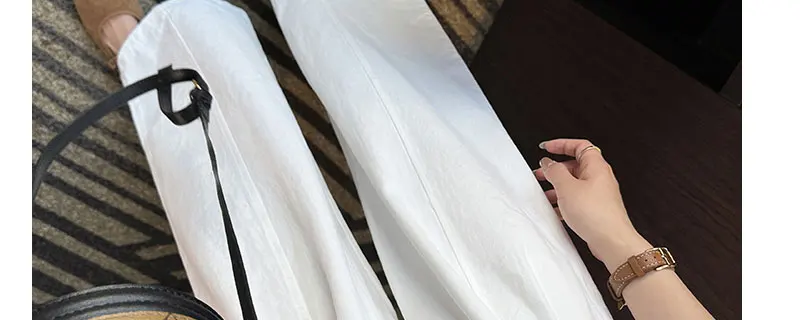 Summer Pregnant Woman Washed Cotton Trousers High Waist Ankle-length Plus Size Maternity Casual Pants Wide Legs Pregnancy Pants