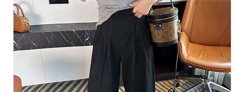 Summer Pregnant Woman Washed Cotton Trousers High Waist Ankle-length Plus Size Maternity Casual Pants Wide Legs Pregnancy Pants