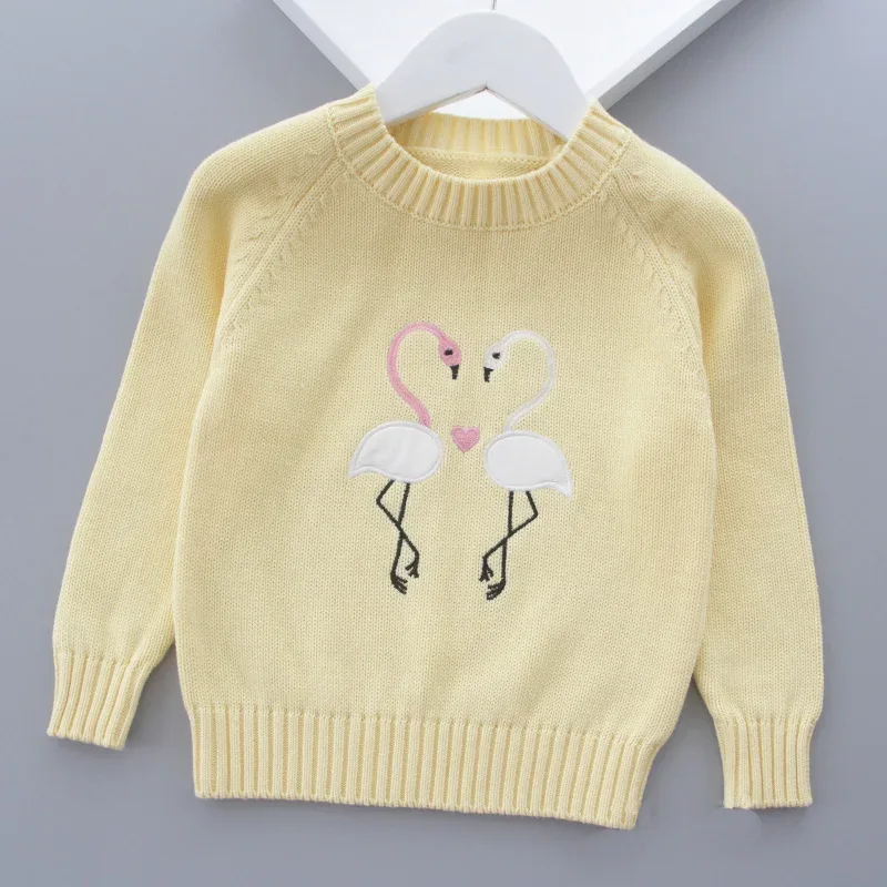 Autumn Winter Girls Sweater Cute Lover Pattern Knitted Pullover Thick Warm Fleece Sweater