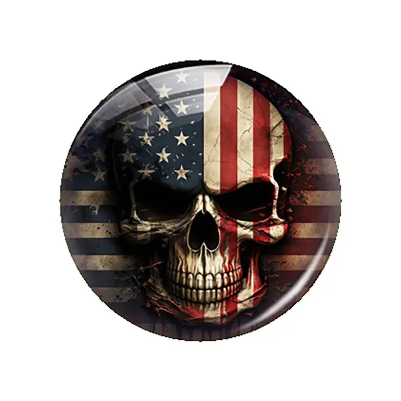 Halloween Dark Style Gothic Skull Head Flower Glass Cabochon Charms Flatback Demo Flat Back Cameo For Diy Jewelry Making