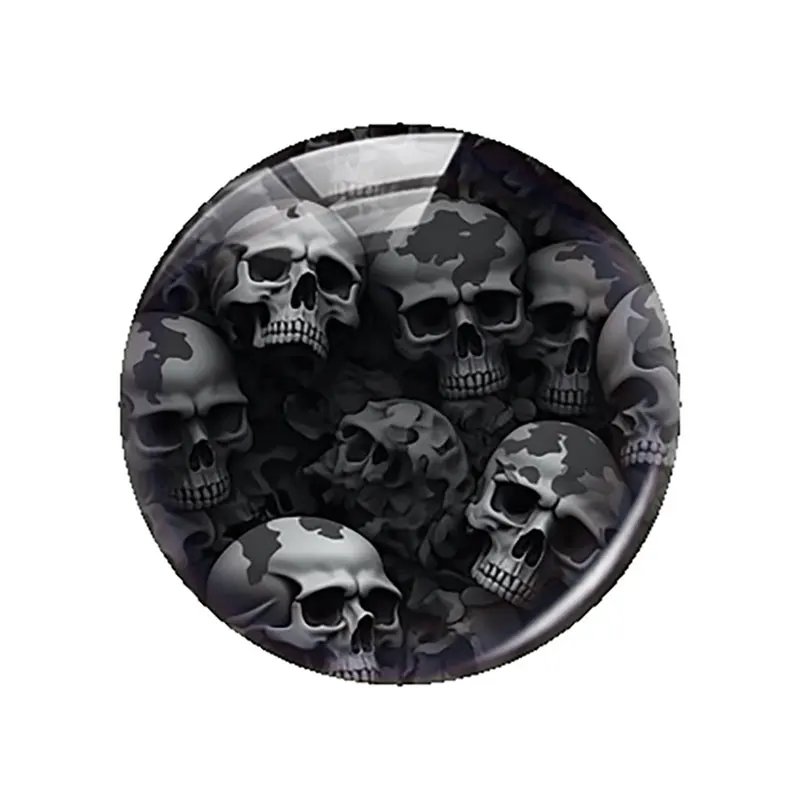 Halloween Dark Style Gothic Skull Head Flower Glass Cabochon Charms Flatback Demo Flat Back Cameo For Diy Jewelry Making