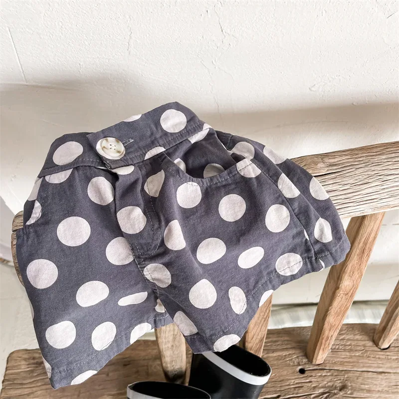 deer jonmi 2022 Summer Baby Girls Polka Dots Shorts Korean Style Children Cotton Trousers Toddlers Kids Casual Shorts