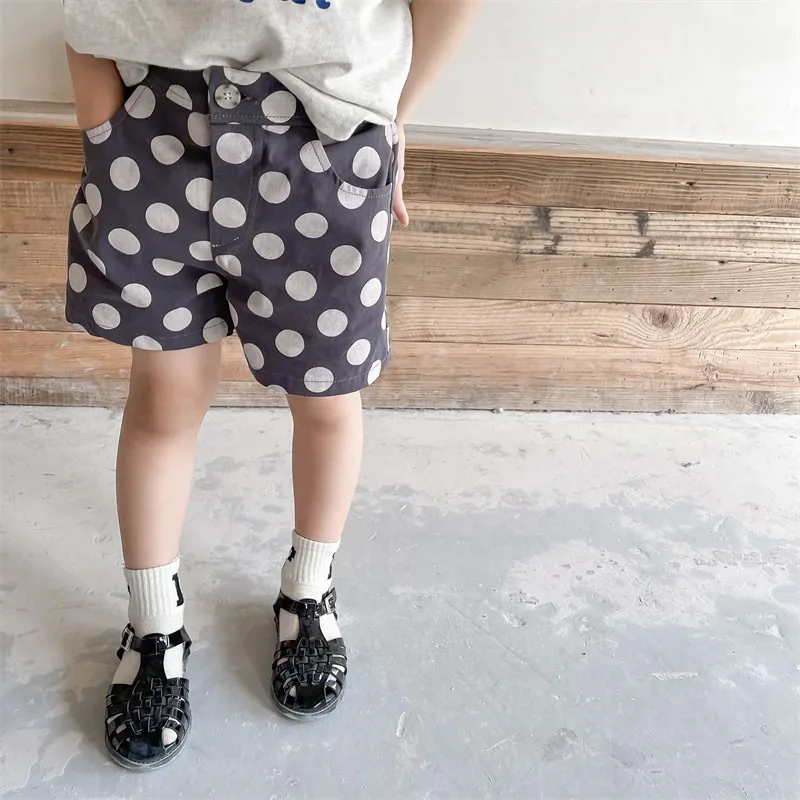 deer jonmi 2022 Summer Baby Girls Polka Dots Shorts Korean Style Children Cotton Trousers Toddlers Kids Casual Shorts