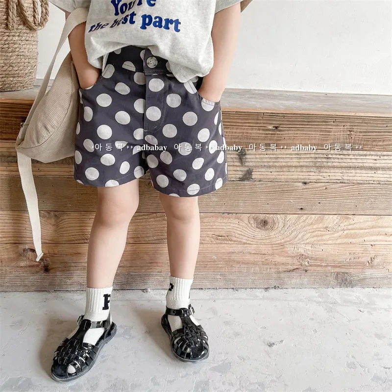 deer jonmi 2022 Summer Baby Girls Polka Dots Shorts Korean Style Children Cotton Trousers Toddlers Kids Casual Shorts