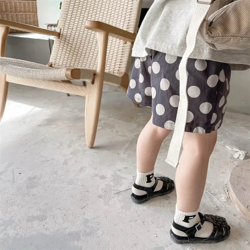 deer jonmi 2022 Summer Baby Girls Polka Dots Shorts Korean Style Children Cotton Trousers Toddlers Kids Casual Shorts
