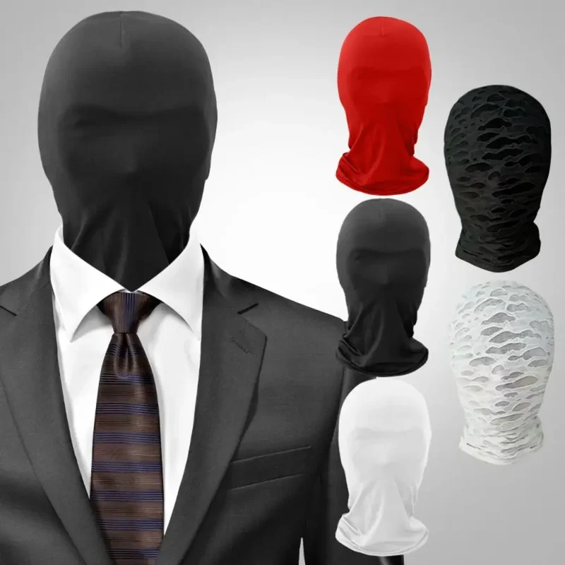 2pcs New Black Cosplay Full Mask Thin Adult Kids Hood Cosplay Prop Halloween Costumes Breathable Cosplay Head Cover