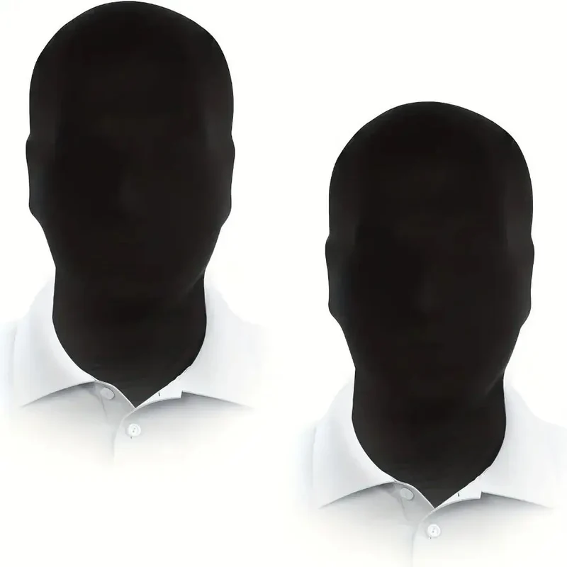 2pcs New Black Cosplay Full Mask Thin Adult Kids Hood Cosplay Prop Halloween Costumes Breathable Cosplay Head Cover