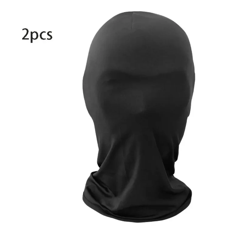 2pcs New Black Cosplay Full Mask Thin Adult Kids Hood Cosplay Prop Halloween Costumes Breathable Cosplay Head Cover