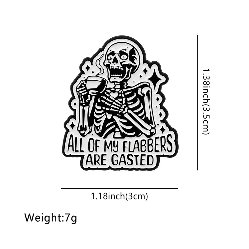 Skeleton Enamel Pin Punk Brooch Pines Lapel Pins Badge on Backpack Clothing Accessories Gothic Jewelry Halloween Gifts