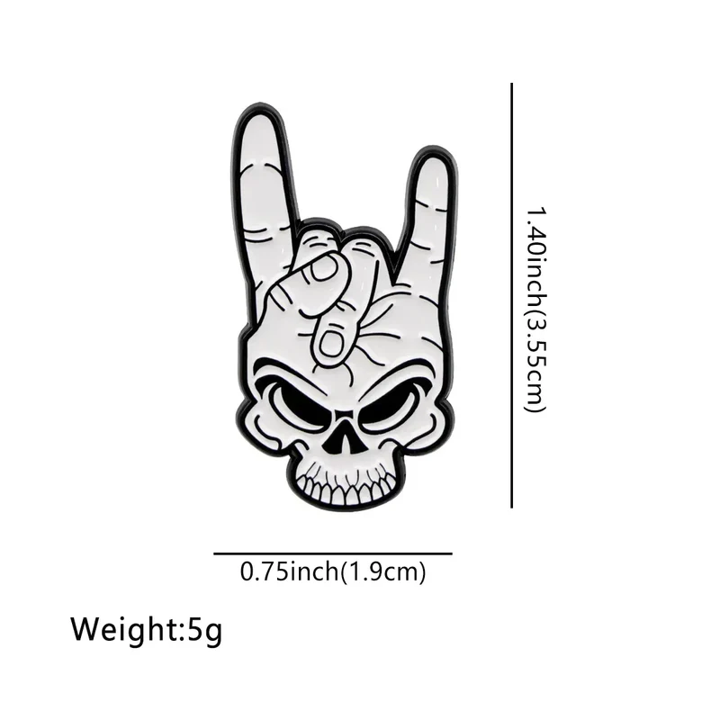 Skeleton Enamel Pin Punk Brooch Pines Lapel Pins Badge on Backpack Clothing Accessories Gothic Jewelry Halloween Gifts