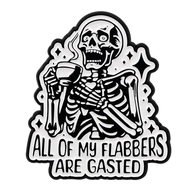 Skeleton Enamel Pin Punk Brooch Pines Lapel Pins Badge on Backpack Clothing Accessories Gothic Jewelry Halloween Gifts