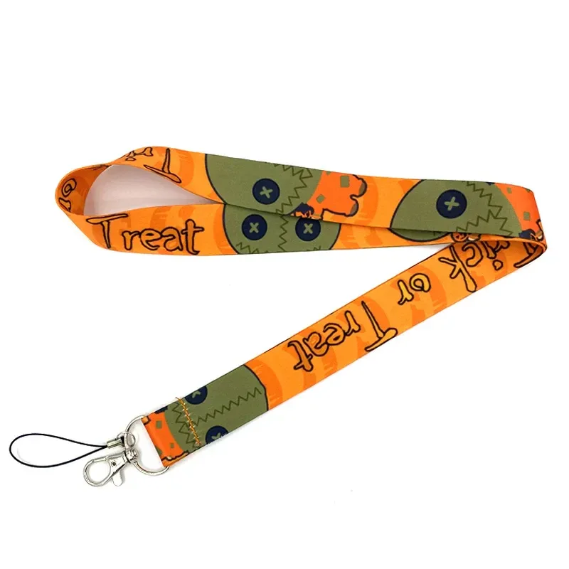 Halloween Trick R Treat Art Cartoon Anime Fashion Lanyards Bus ID Name Work Card Holder Accessories Decorations Kids Gifts