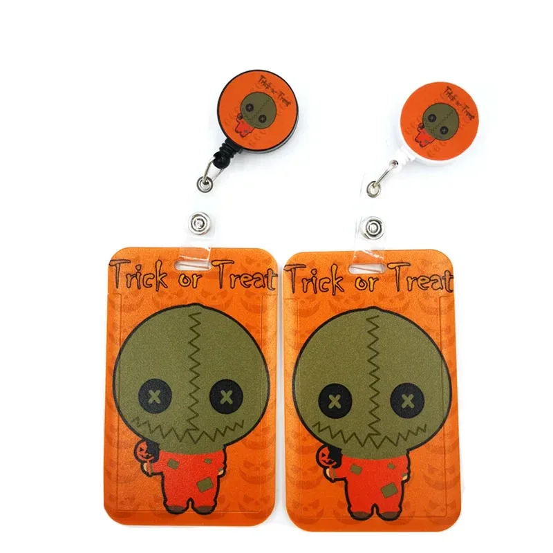 Halloween Trick R Treat Art Cartoon Anime Fashion Lanyards Bus ID Name Work Card Holder Accessories Decorations Kids Gifts