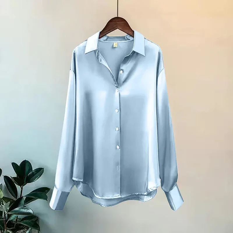 Office Lady Shirts And Blouses Woman Top Autumn Winter Korean Long Sleeve Button Elegance Sweet Casual Summer Fashion Shirts