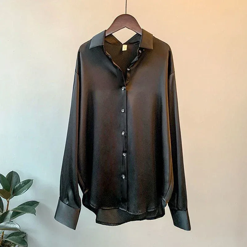 Office Lady Shirts And Blouses Woman Top Autumn Winter Korean Long Sleeve Button Elegance Sweet Casual Summer Fashion Shirts