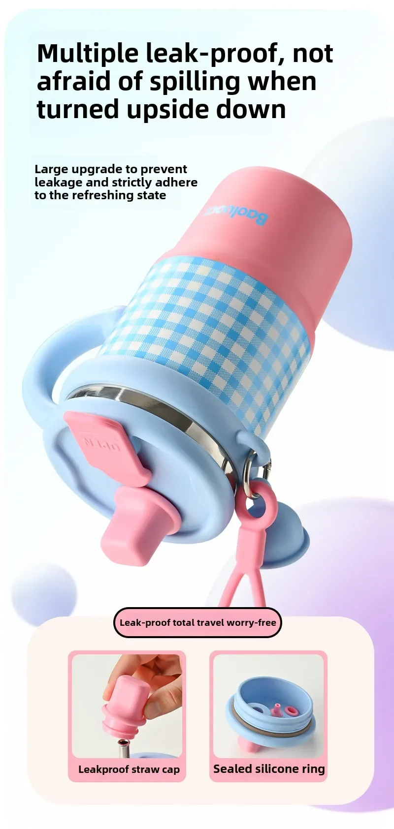 2025 New Girls Office 316 Stainless Steel Thermos Cup Household Handle Student Straw Cup Double Drink Bingba Cup Coffee Mug