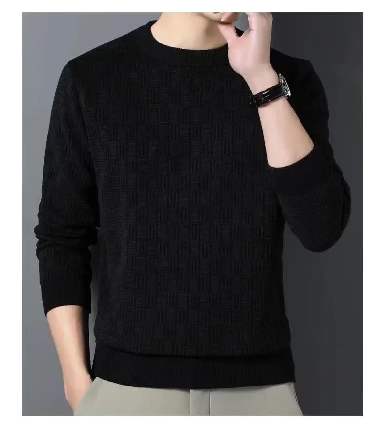 Men's 100% pure Mink Cashmere Sweater O-Neck Pullovers Knit Large Size Mink Sweater Winter Male Tops Long Sleeve Jumpers 4XL