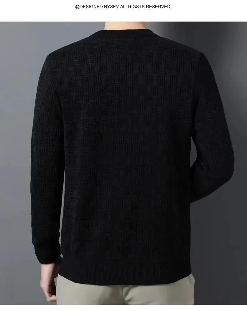Men's 100% pure Mink Cashmere Sweater O-Neck Pullovers Knit Large Size Mink Sweater Winter Male Tops Long Sleeve Jumpers 4XL