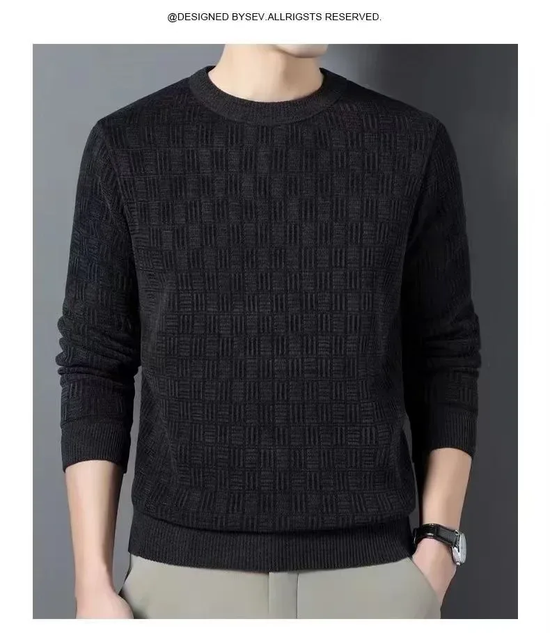 Men's 100% pure Mink Cashmere Sweater O-Neck Pullovers Knit Large Size Mink Sweater Winter Male Tops Long Sleeve Jumpers 4XL