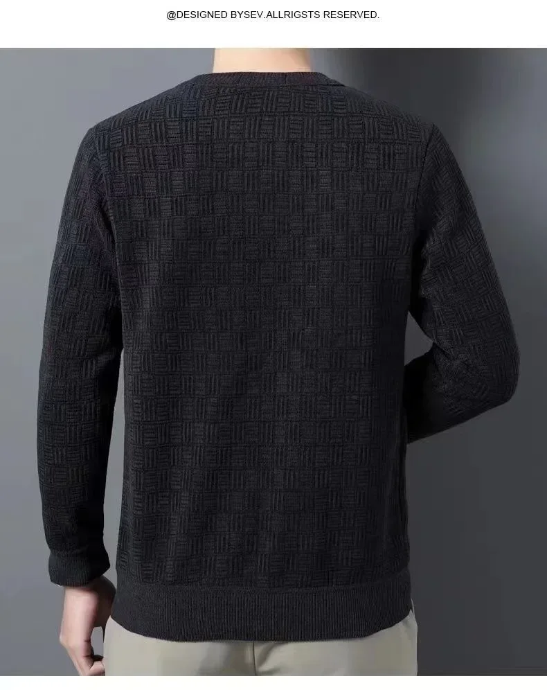Men's 100% pure Mink Cashmere Sweater O-Neck Pullovers Knit Large Size Mink Sweater Winter Male Tops Long Sleeve Jumpers 4XL