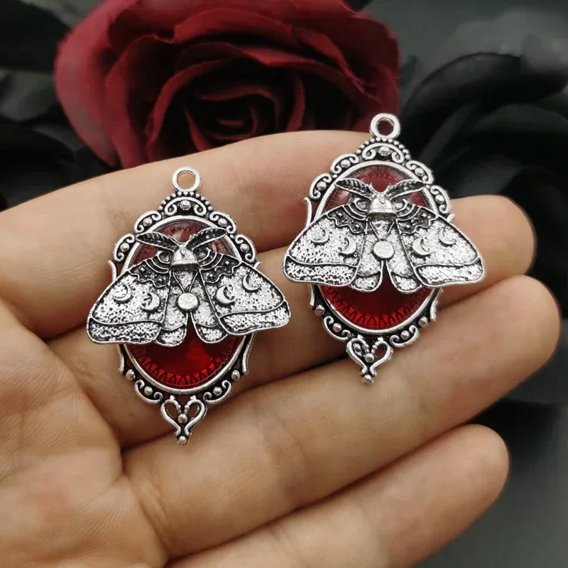 4pcs Gothic Vampire Bat Silver Plated Framed Bat Cameo Charms Halloween Witch Pendant Fit Jewelry Making DIY Jewelry Findings