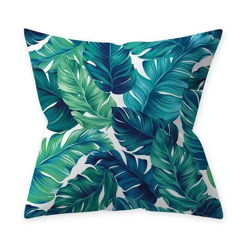 Teal Blue Cushion Cover Decorative Sofa Cushions Polyester Geometric Pillow Covers 45x45 Throw Pillows Single Side Pillowcases