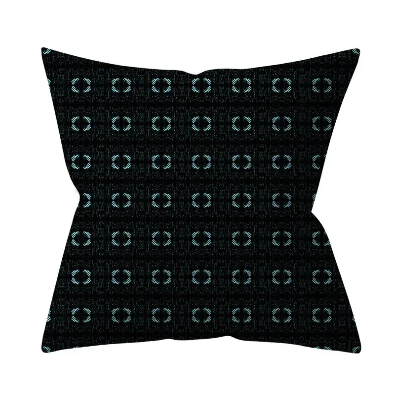 Teal Blue Cushion Cover Decorative Sofa Cushions Polyester Geometric Pillow Covers 45x45 Throw Pillows Single Side Pillowcases