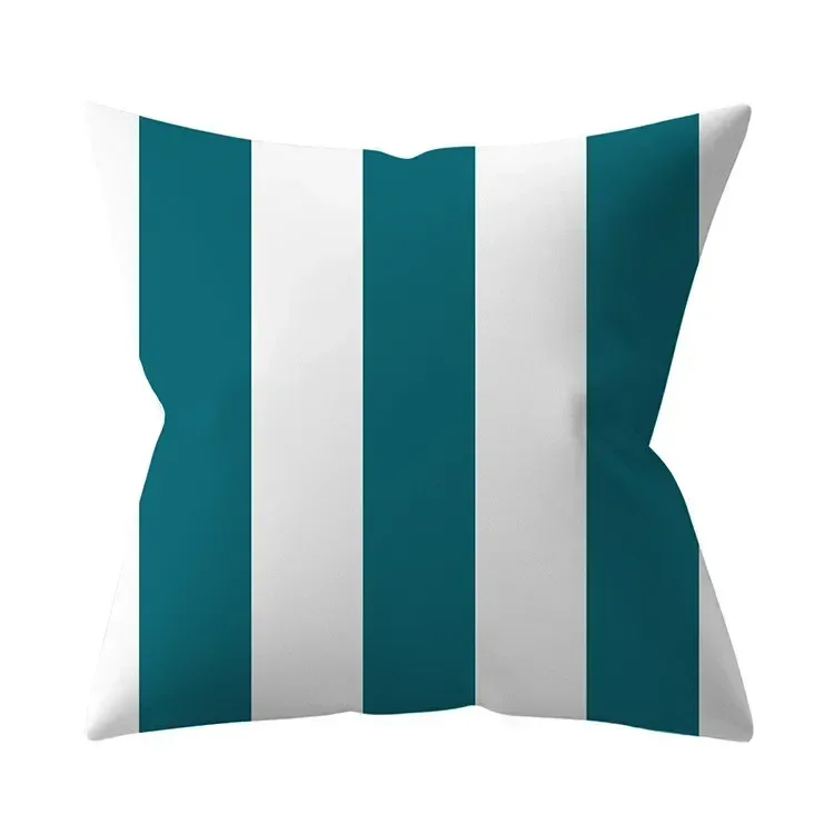 Teal Blue Cushion Cover Decorative Sofa Cushions Polyester Geometric Pillow Covers 45x45 Throw Pillows Single Side Pillowcases
