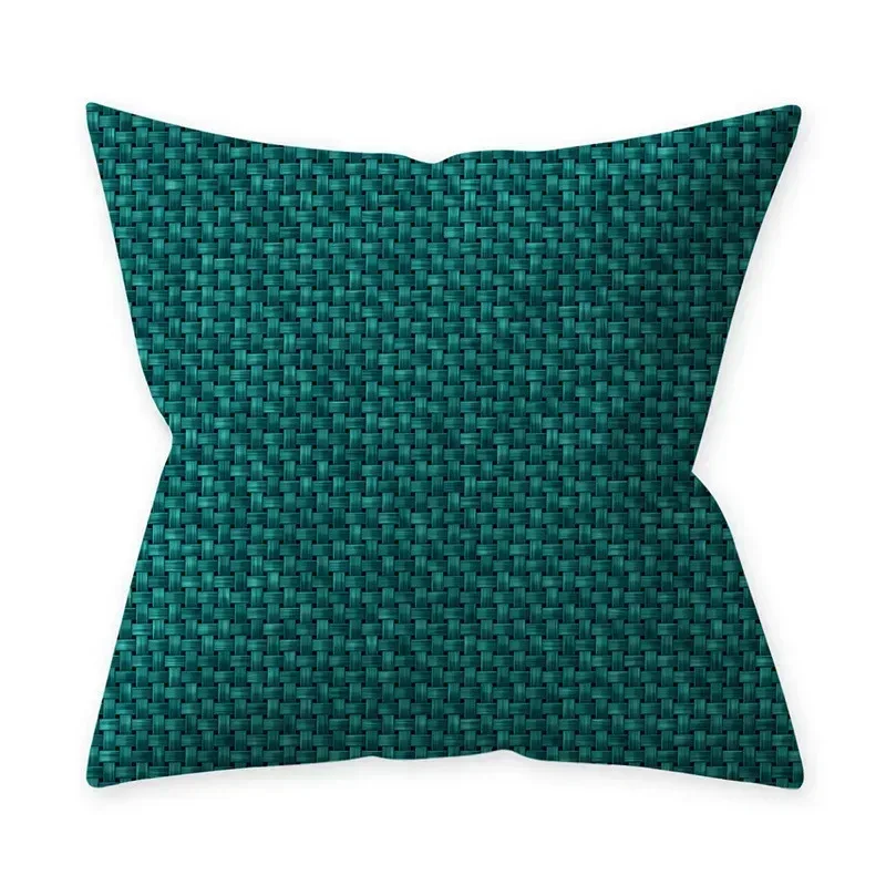 Teal Blue Cushion Cover Decorative Sofa Cushions Polyester Geometric Pillow Covers 45x45 Throw Pillows Single Side Pillowcases