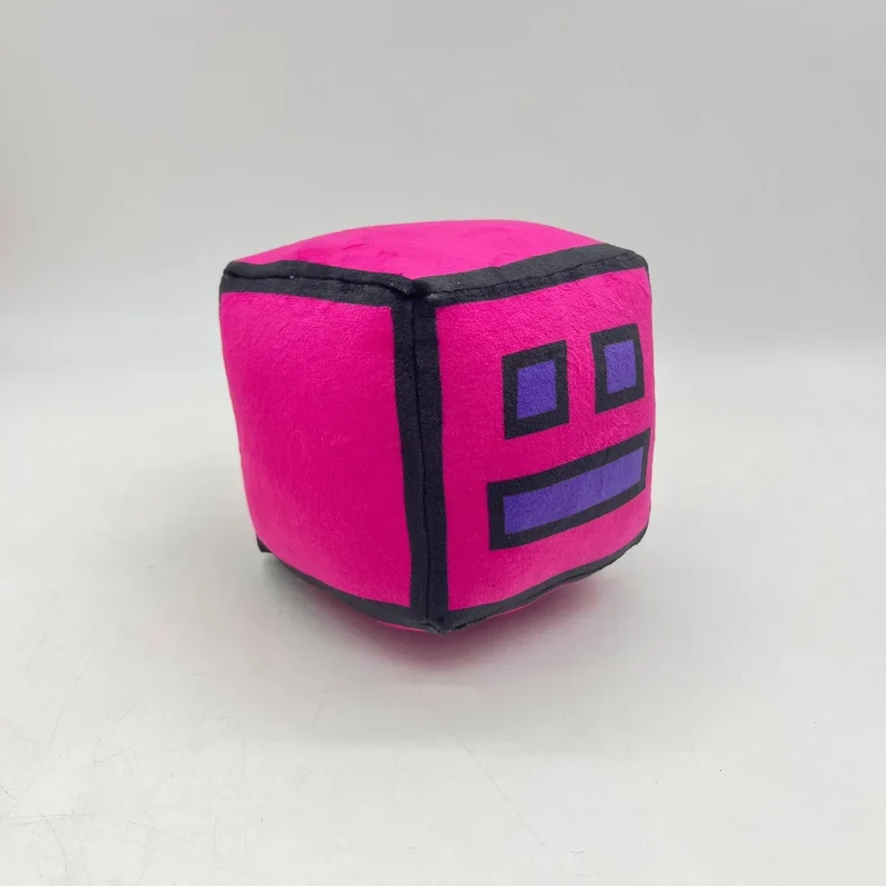 12cm New Halloween Geometry Dash Cube Plush Toys Small Pillow Stuffed Plushie Doll Square Pendant Game Cute Kids Birthday Gift