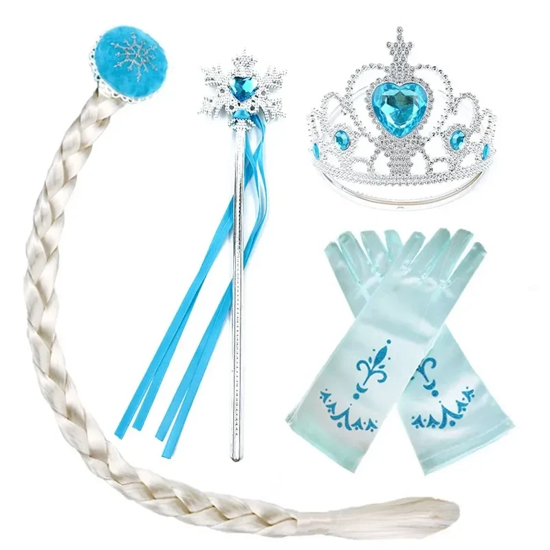 Girls Elsa Coronation Dress Up Long Sleeve Snow Queen Halloween Party Princess Costume Kids Christmas Elza Fancy Clothes Cloak