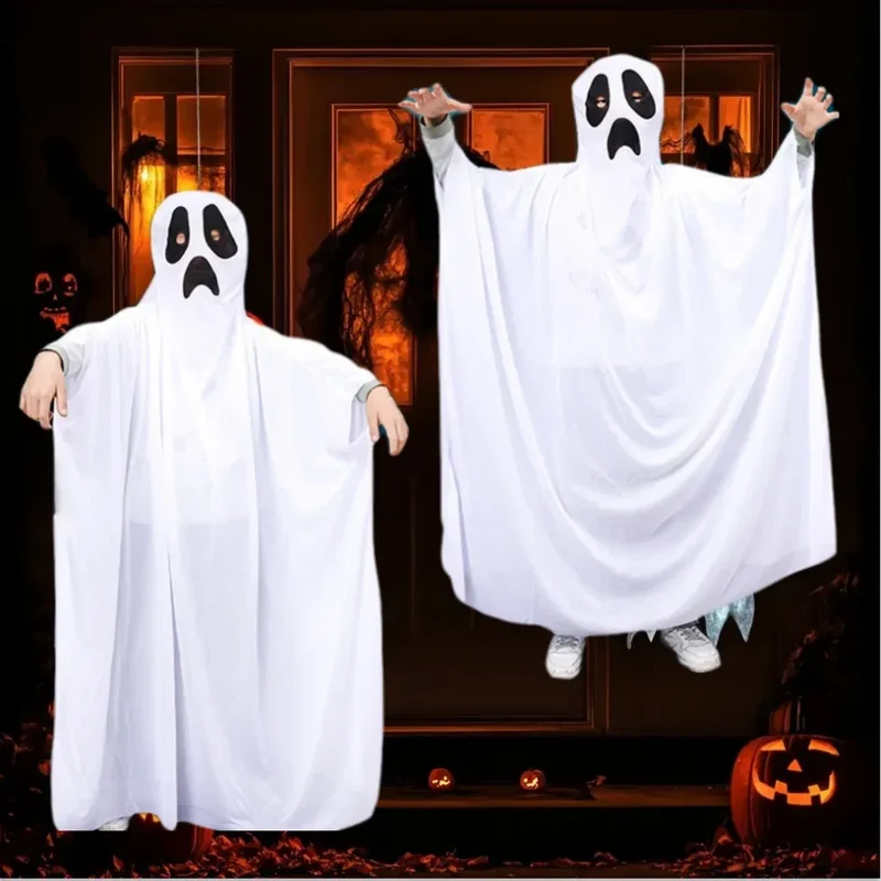 1 set of Halloween Cloak Party White Clothes Masquerade Kids Funny Ghost Cloak Halloween Ghost Festival Prank Party Decoration