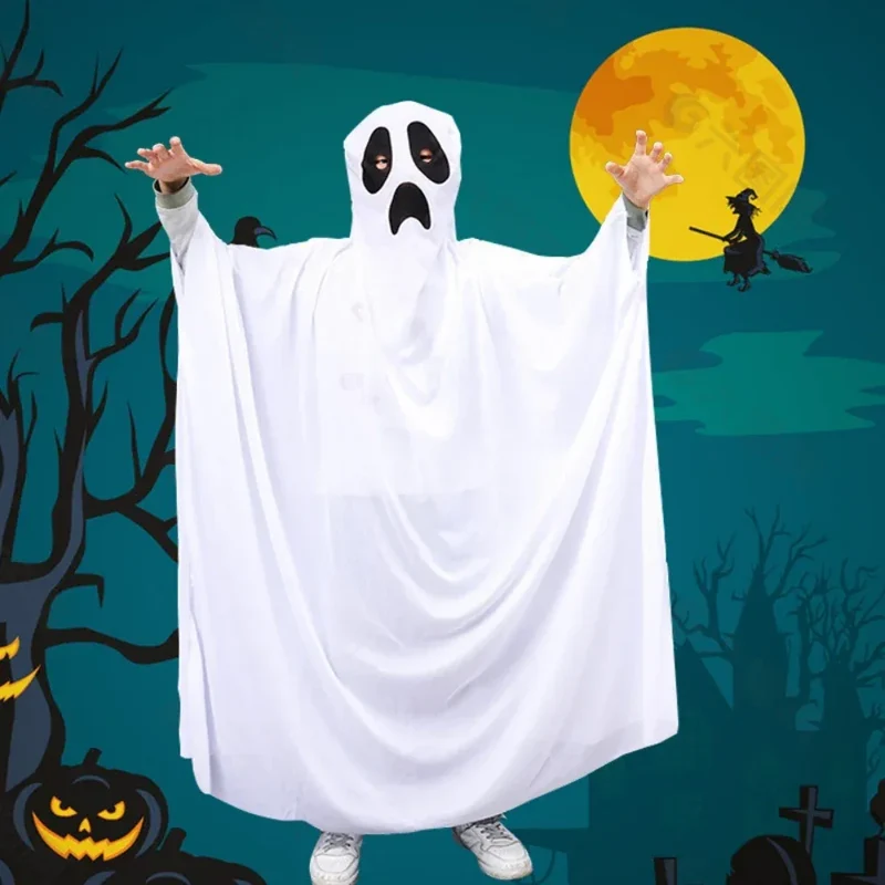 1 set of Halloween Cloak Party White Clothes Masquerade Kids Funny Ghost Cloak Halloween Ghost Festival Prank Party Decoration