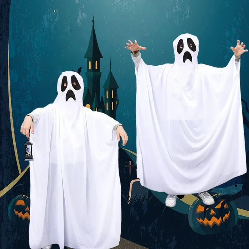 1 set of Halloween Cloak Party White Clothes Masquerade Kids Funny Ghost Cloak Halloween Ghost Festival Prank Party Decoration