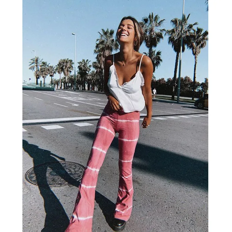 2023 Brown Leopard Y2K Joggers Women High Waist Flare Pants Double Layer Mesh Girl Aesthetic Tie Dye Trousers Female Sweatpants