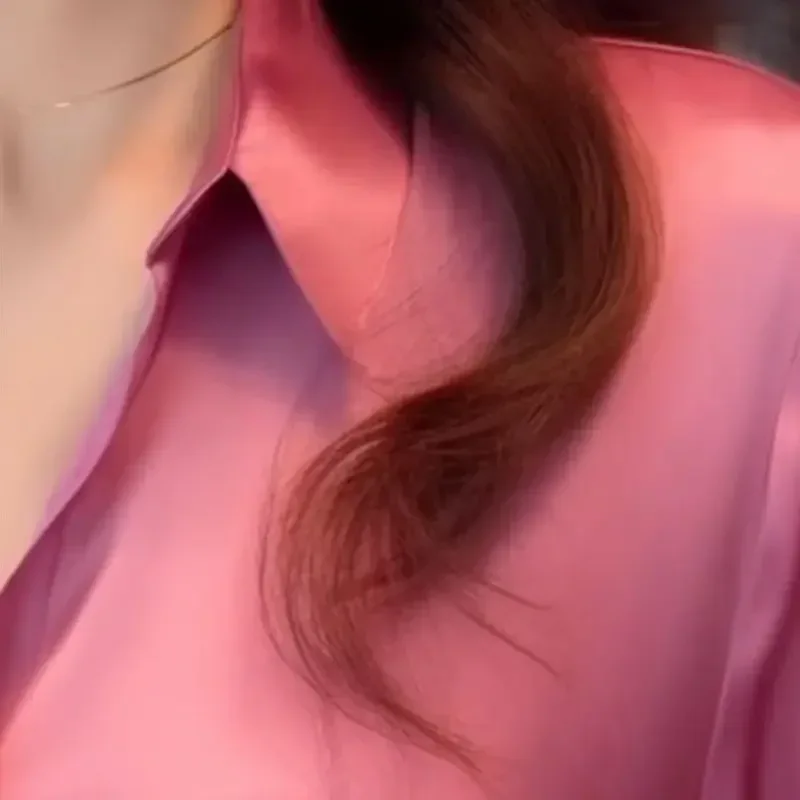 Spring Autumn Women's Solid Polo-Neck Blouses Button Up Elegant Loose Long Sleeve Clothes Office Ladies French Black Shirt Tops
